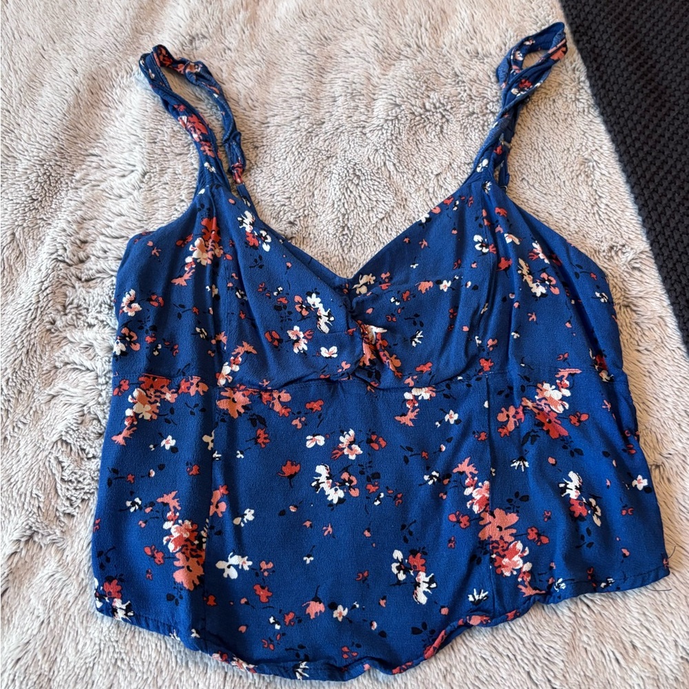 Abercrombie & Fitch Floral Blue Women's Crop Top